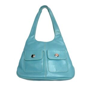 Vintage Stylish Tiffany Blue Shoulder button pocket Bag